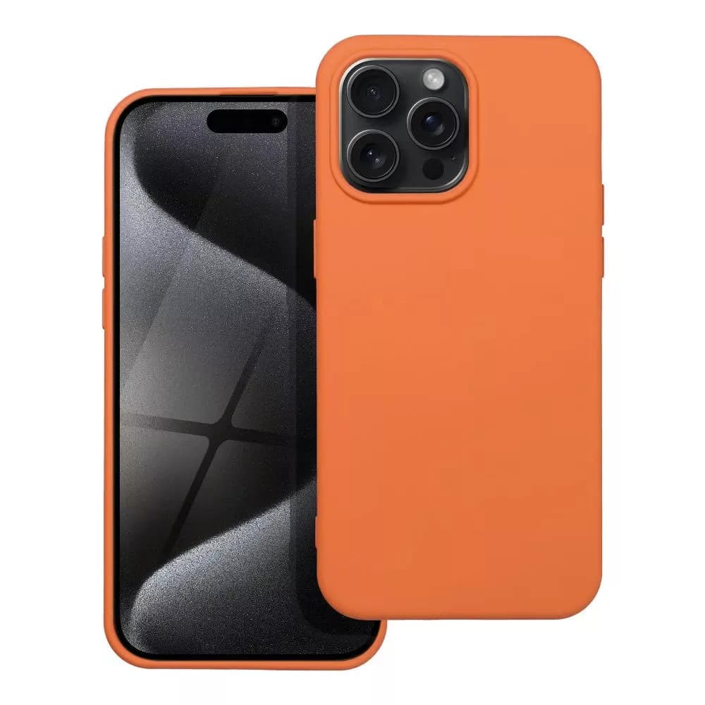 Husa Apple iPhone 16 Pro Max, Luxury Silicone, catifea in interior, portocalie — 2