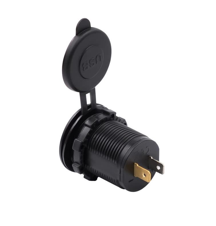 Încărcător Auto 12V/24V - 2.1A, 2 porturi USB, montaj Îngropat + Capac Protecție, pentru Mașină, Camion, Barcă — 2