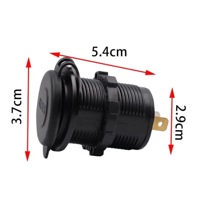 Încărcător Auto 12V/24V - 2.1A, 2 porturi USB, montaj Îngropat + Capac Protecție, pentru Mașină, Camion, Barcă — 5