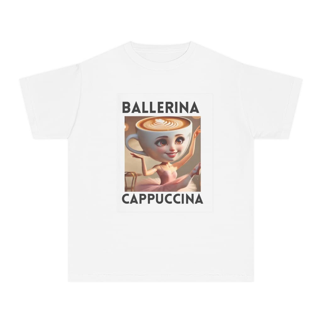 Tricou personalizat alb, copii/adulti, design Ballerina Cappuccina 1, modal, diverse marimi — 2
