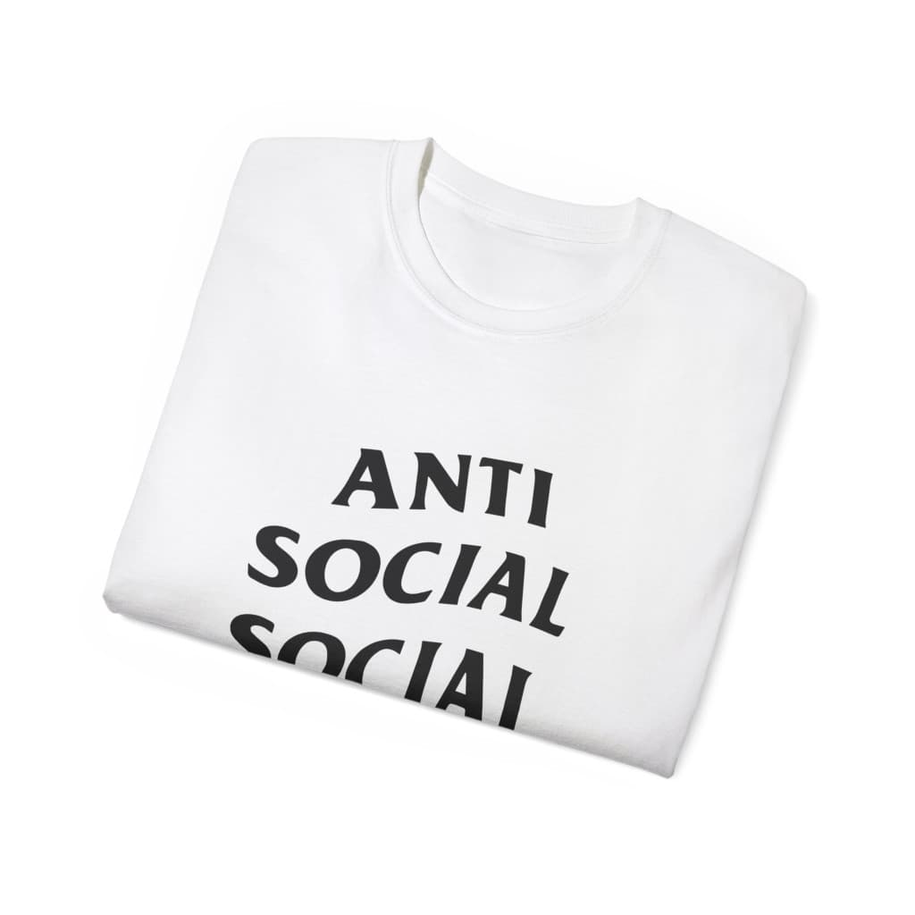 Tricou personalizat alb, copii/adulti, design Anti Social Social Club, modal, diverse marimi — 3