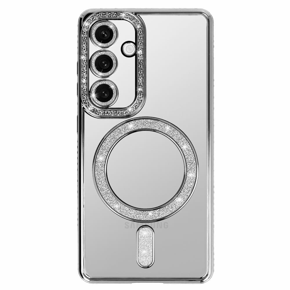 Husa Apple iPhone 17 Air, Electroplating Bling Magsafe, protectie camera, argintie — 2