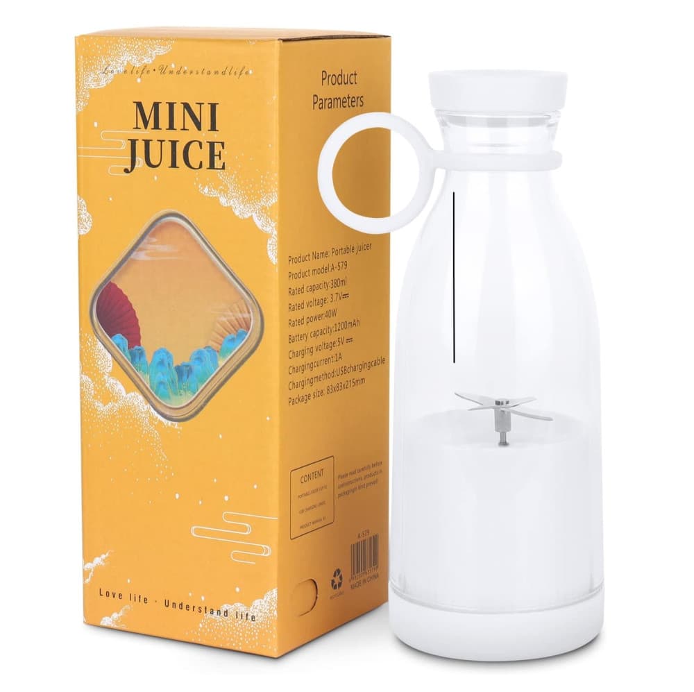 Mini blender / smoothie maker portabil A-579, 300 ml, incarcare USB, alb — 2