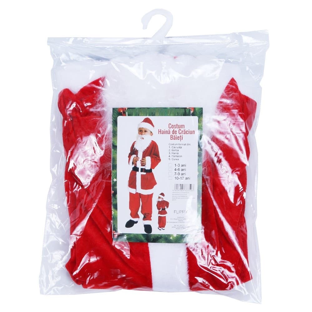 Costum Mos Craciun pentru baieti, 10-12 ani, 5 piese, catifea — 2