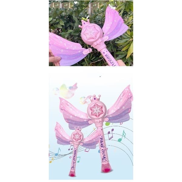 Bagheta de facut baloane Snow Princess, lumini si sunete, roz — 2