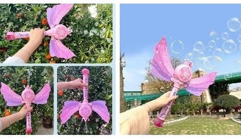 Bagheta de facut baloane Snow Princess, lumini si sunete, roz — 4