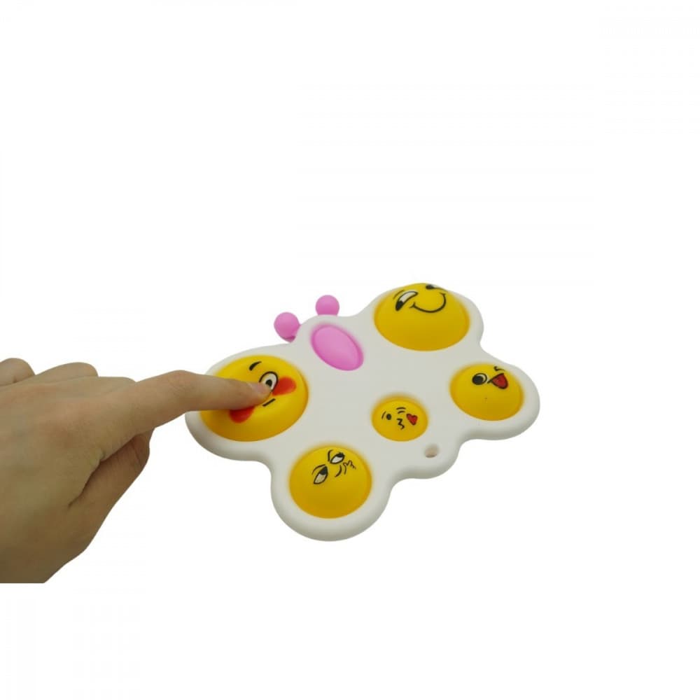 Jucarie antistres tip Pop It!, Fidget Toy, model fluture, emoji — 3