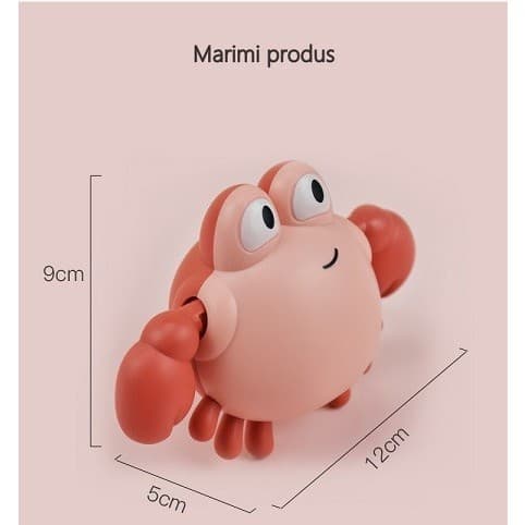 Jucarie de baie pentru copii, model crab, roz — 2