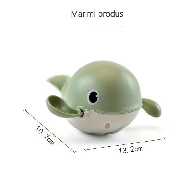 Jucarie de baie pentru copii, model balena, verde — 3