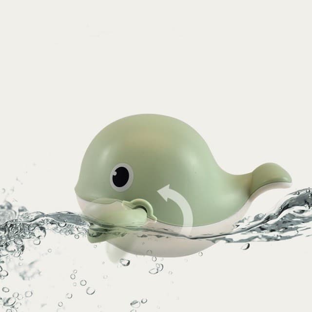 Jucarie de baie pentru copii, model balena, verde — 4