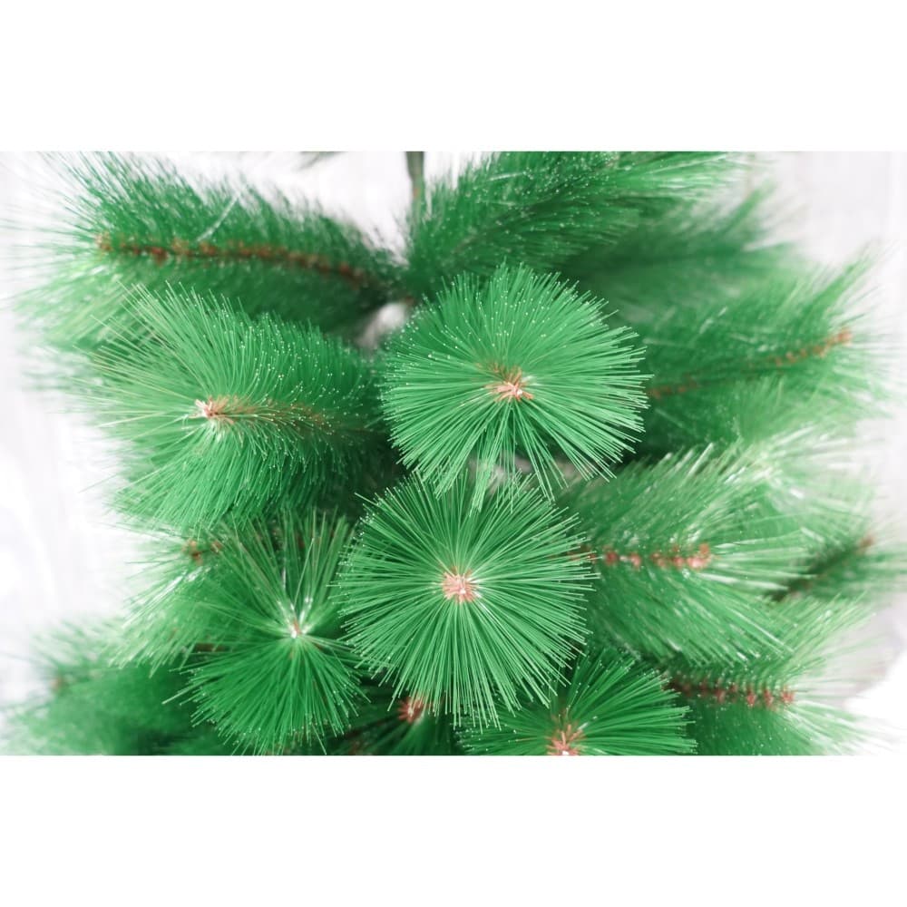Brad artificial de Craciun tip pin, clasic, inaltime 120 cm, pentru interior/exterior, verde, suport de plastic inclus — 3
