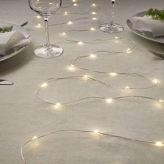 Instalatie de Craciun, Liniara, 20 m, Baterii, 200 LED-uri, Alb Cald, Fir Cupru, 2 Jocuri de Lumini, Interior/Exterior — 4