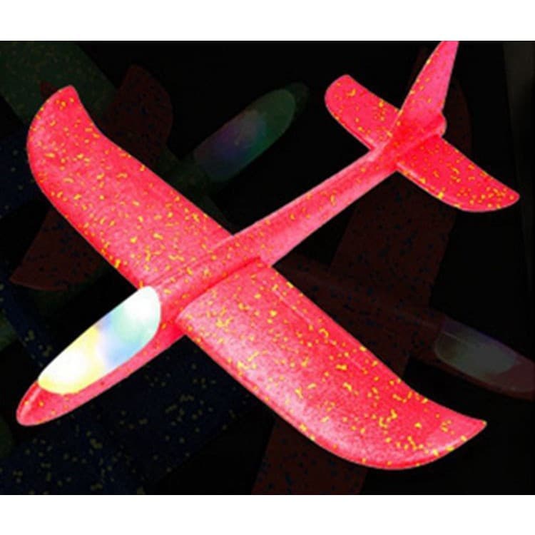 Avion planor din polistiren, cu iluminare LED, 47 cm, rosu — 3