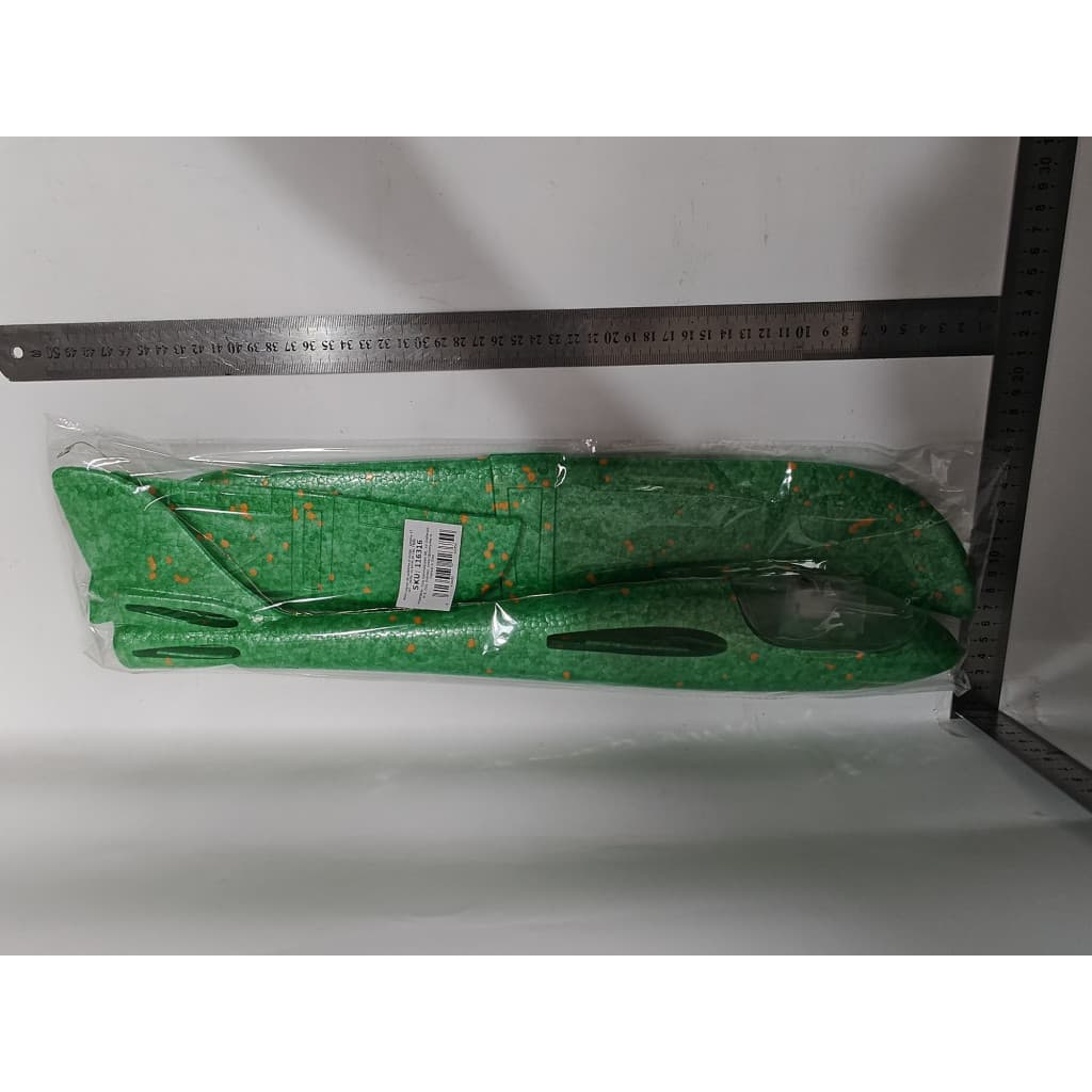 Avion planor din polistiren, cu iluminare LED, 47 cm, verde — 4