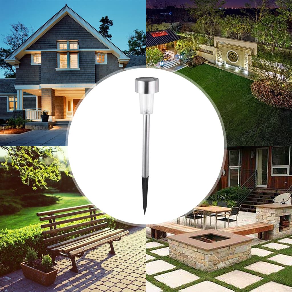 Lampa solara LED decorativa pentru gradina, argintie, lumina alb rece — 3