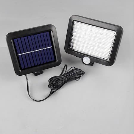 Lampa solara cu senzor de miscare, 56 LED-uri, montaj pe perete, neagra — 2