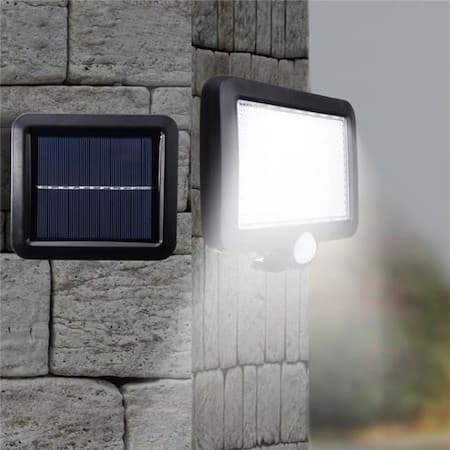 Lampa solara cu senzor de miscare, 56 LED-uri, montaj pe perete, neagra — 3