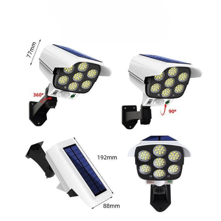 Camera de supraveghere falsa, incarcare solara, 77 LED-uri, senzor de miscare — 5