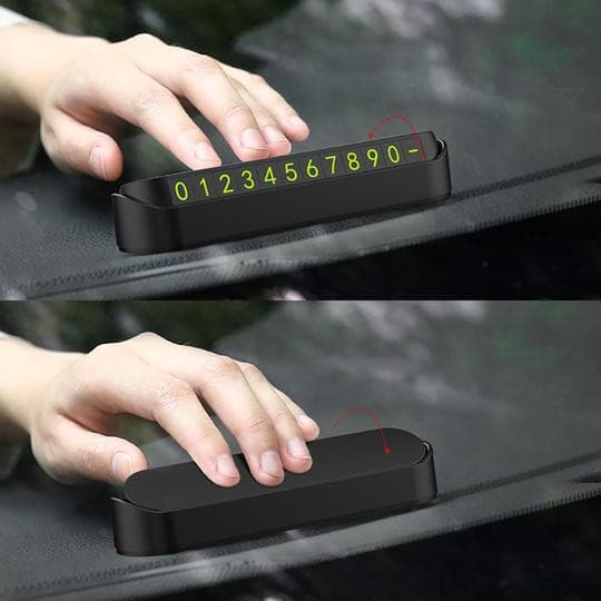 Afișaj retractabil număr telefon pentru bordul masinii, negru — 2