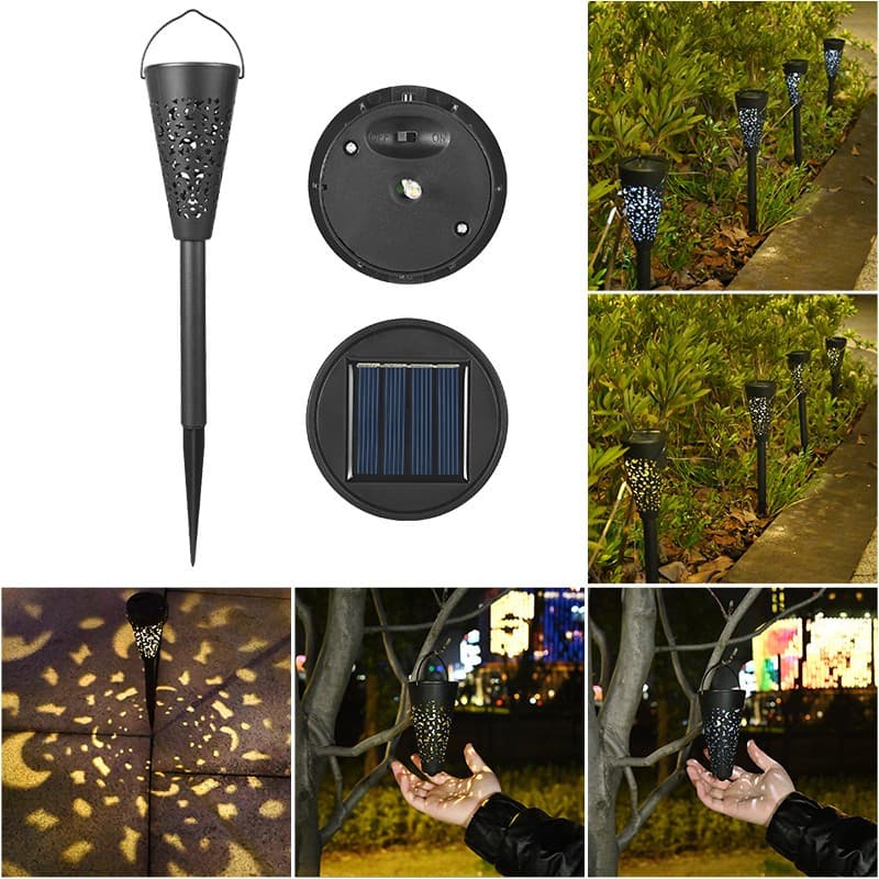 Decorațiune pentru grădină, tip torță, alimentare solara, alb rece — 2