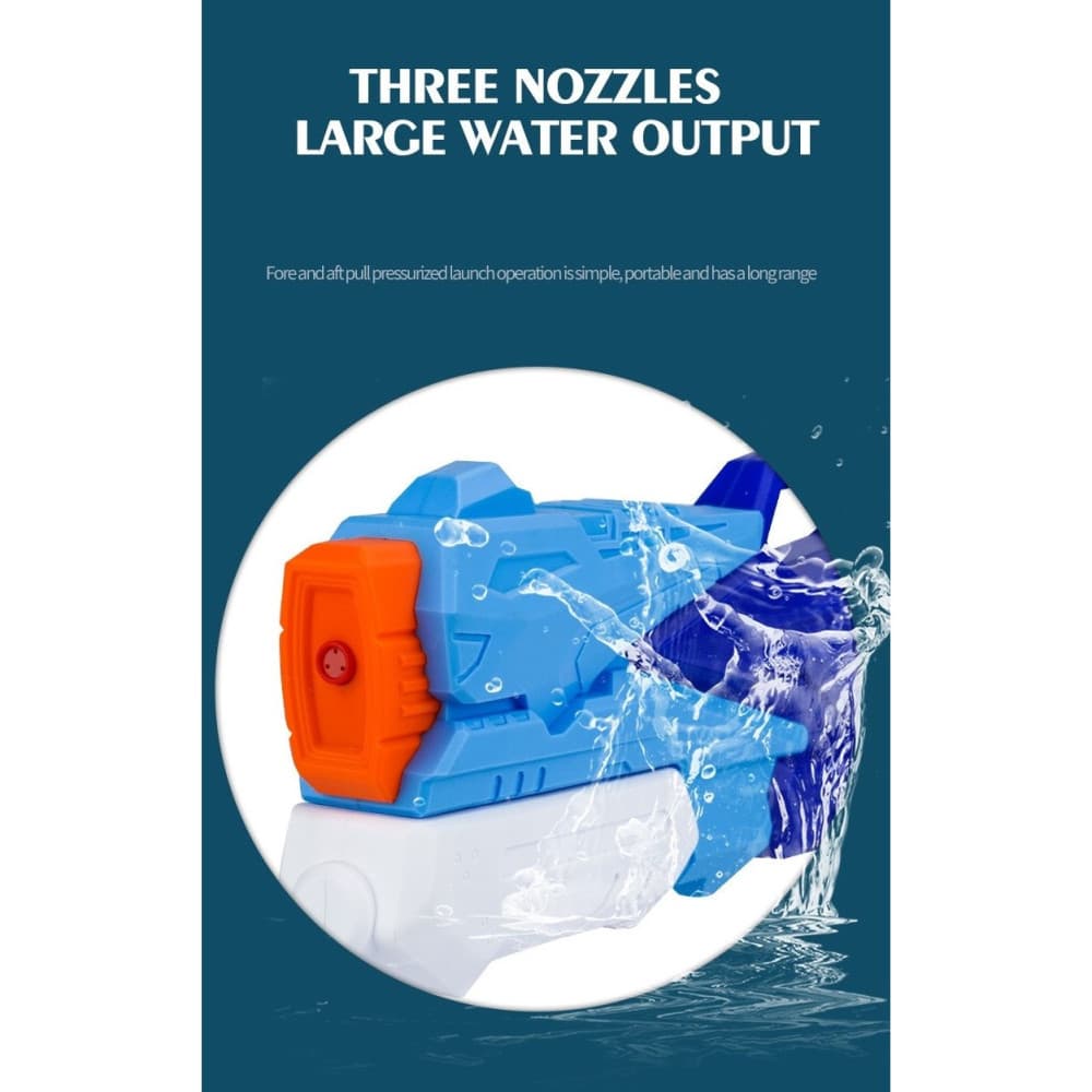 Jucarie pistol cu apa, plastic, 3 duze, rezervor 500 ml, 6 ani+, albastru — 5