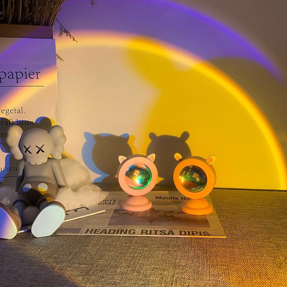 Lampa de veghe cu proiectie multicolor RGB, 6 filtre colorate, 3 tipuri de urechi — 2