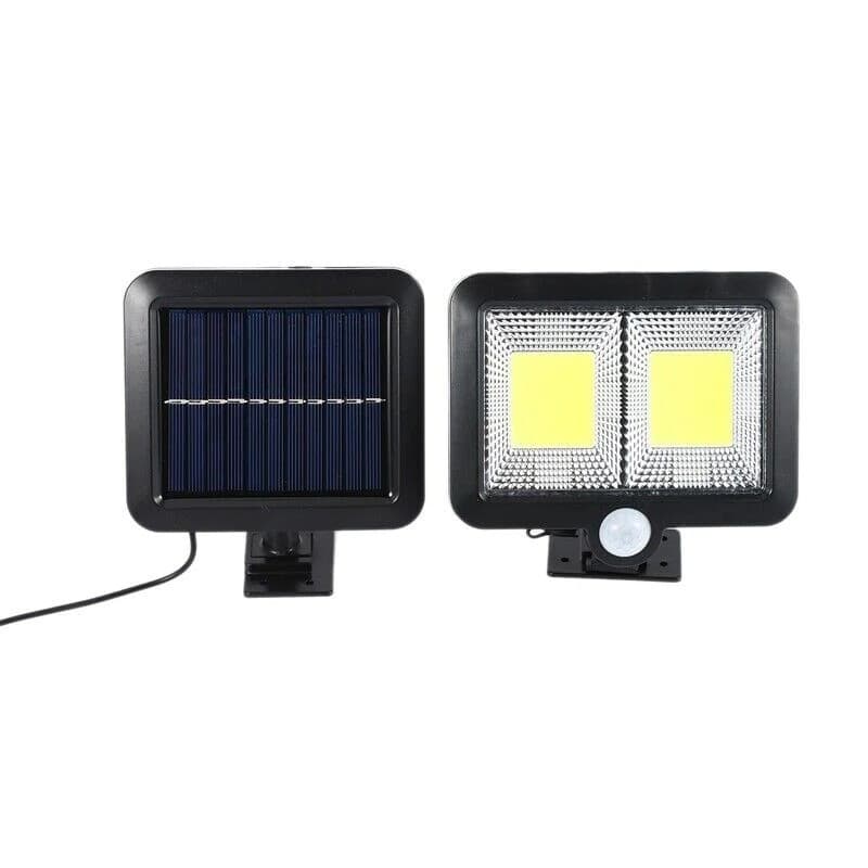 Lampa solara cu senzor de miscare, 108 COB LED, 2 grile, 2400lm, IP65, neagra — 2