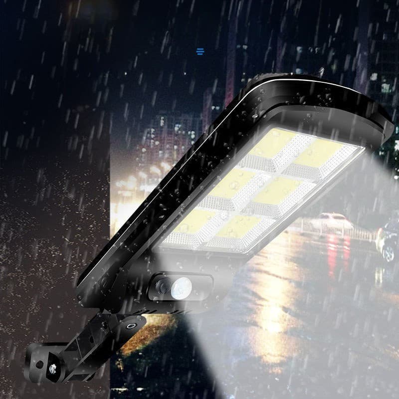 Lampa Solara De Exterior LED, 36 cm x 11.5 cm, 2880 Lumeni 120 COB LED 24 W - echivalent 192 W bec incadescent, IP65, Senzor de Miscare, Senzor de Lumina, 6 Grile, Alb Rece — 2