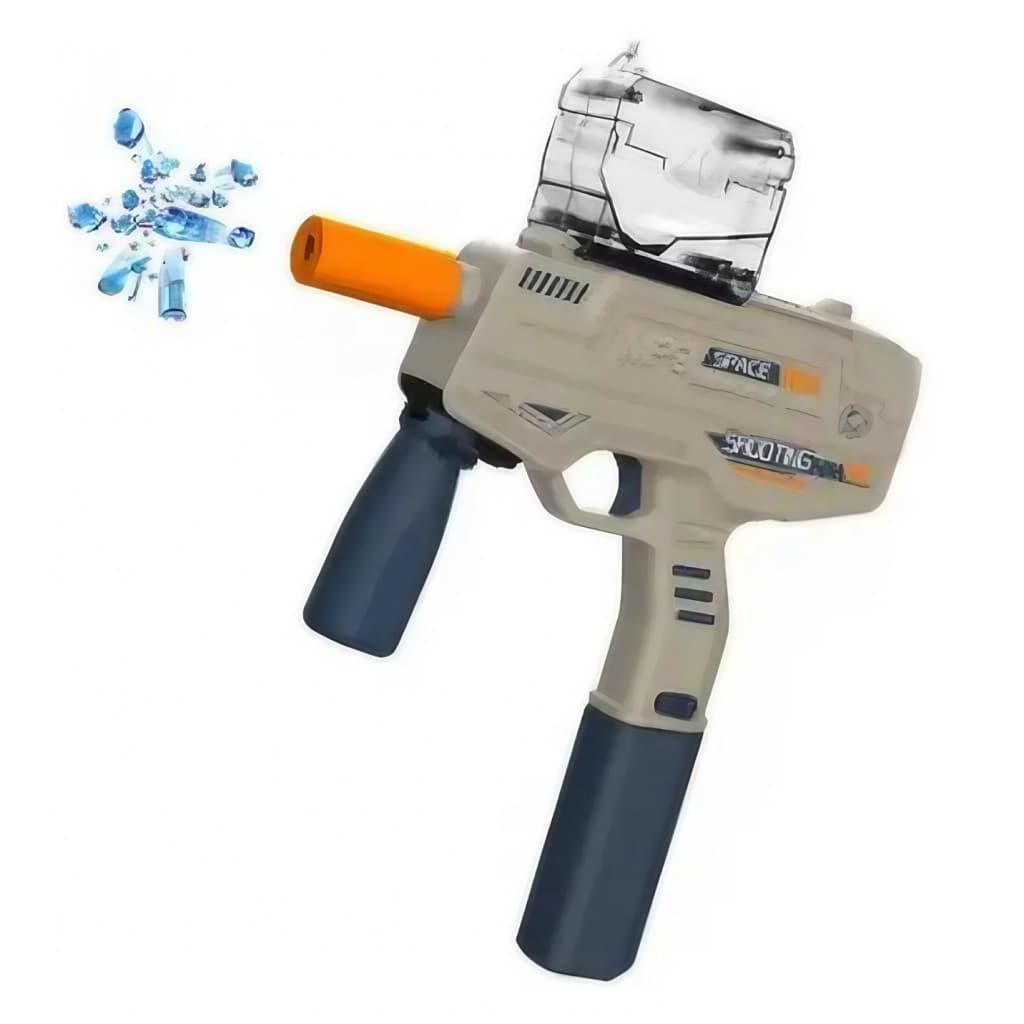 Mitraliera de jucarie cu bile de hidrogen de gel, electrica, 5000 bile incluse, ochelari protectie, MP9, crem — 4