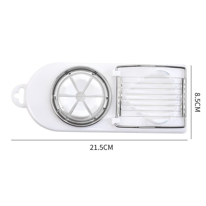 Feliator multifunctional oua, mozzarela, fructe, 2 forme de feliere, agatatoare, 20 cm, alb — 7