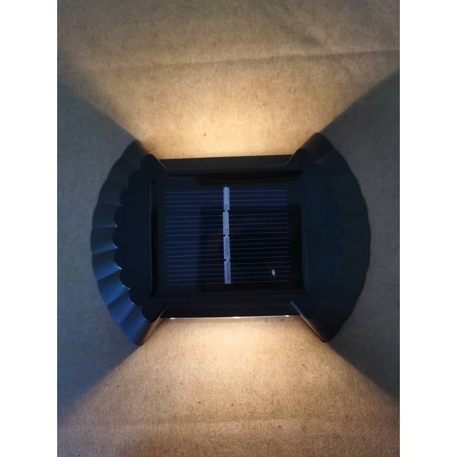 Aplica solara LED bidirectionala pentru perete, 8 LED-uri, alb cald — 2