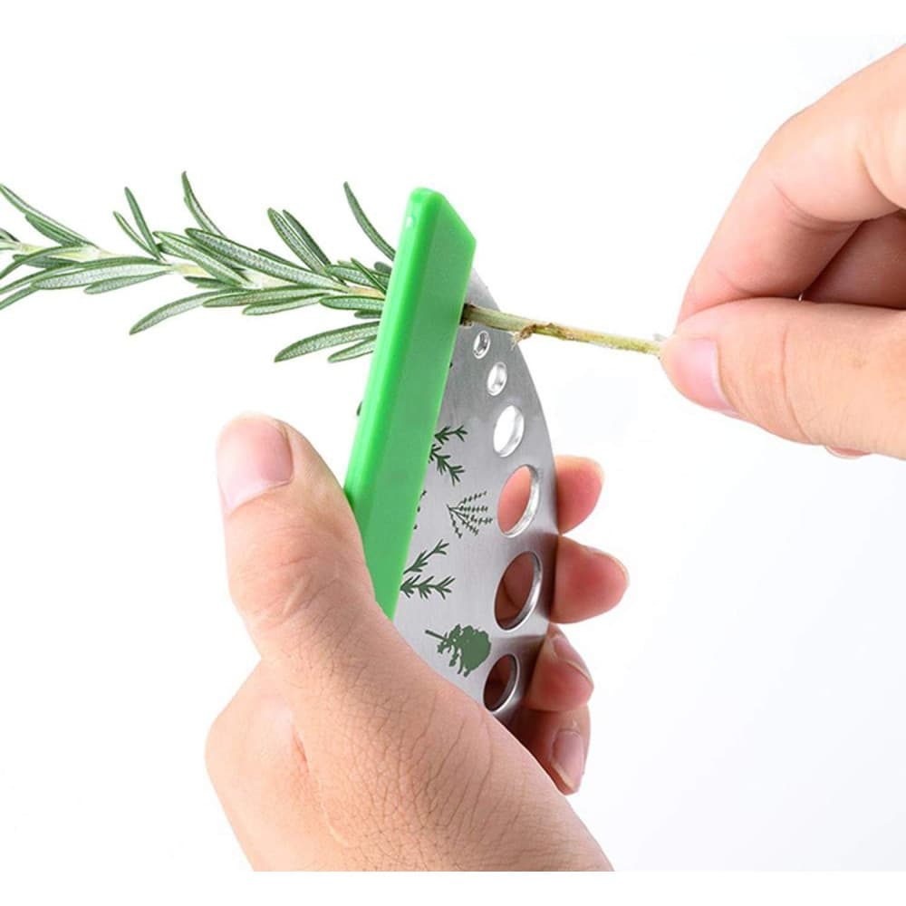 Tocator manual pentru ierburi Herb Cutter, 9 gauri de diferite dimensiuni, multifunctional, otel inoxidabil, 12.3 x 6.9 cm, argintiu — 5