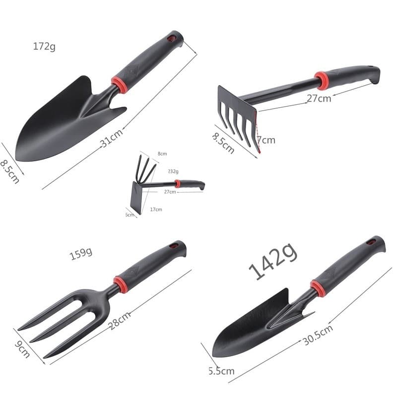 Set 7 unelte de gradina, pentru plantare si ingrijire plante, PVC si cardboard, 31.5 x 8 cm, negre — 2