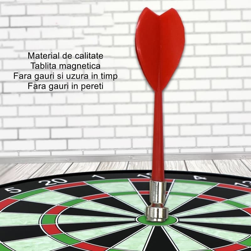 Set Joc Darts , 4 Sageti Incluse, Magnetic, Dimensiuni 28.6 x 28.6 cm, Design clasic, model 2, Multicolor — 2