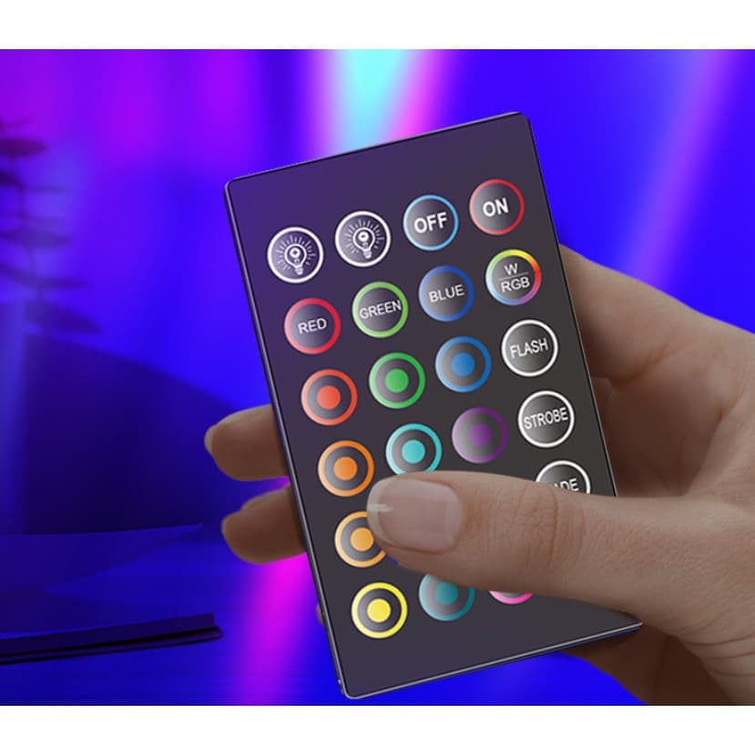 Lampa de Birou RGB, 14 LED-uri, 5V, telecomanda, cablu USB inclus, 25.5 x 4 x 3.5 cm, neagra — 4