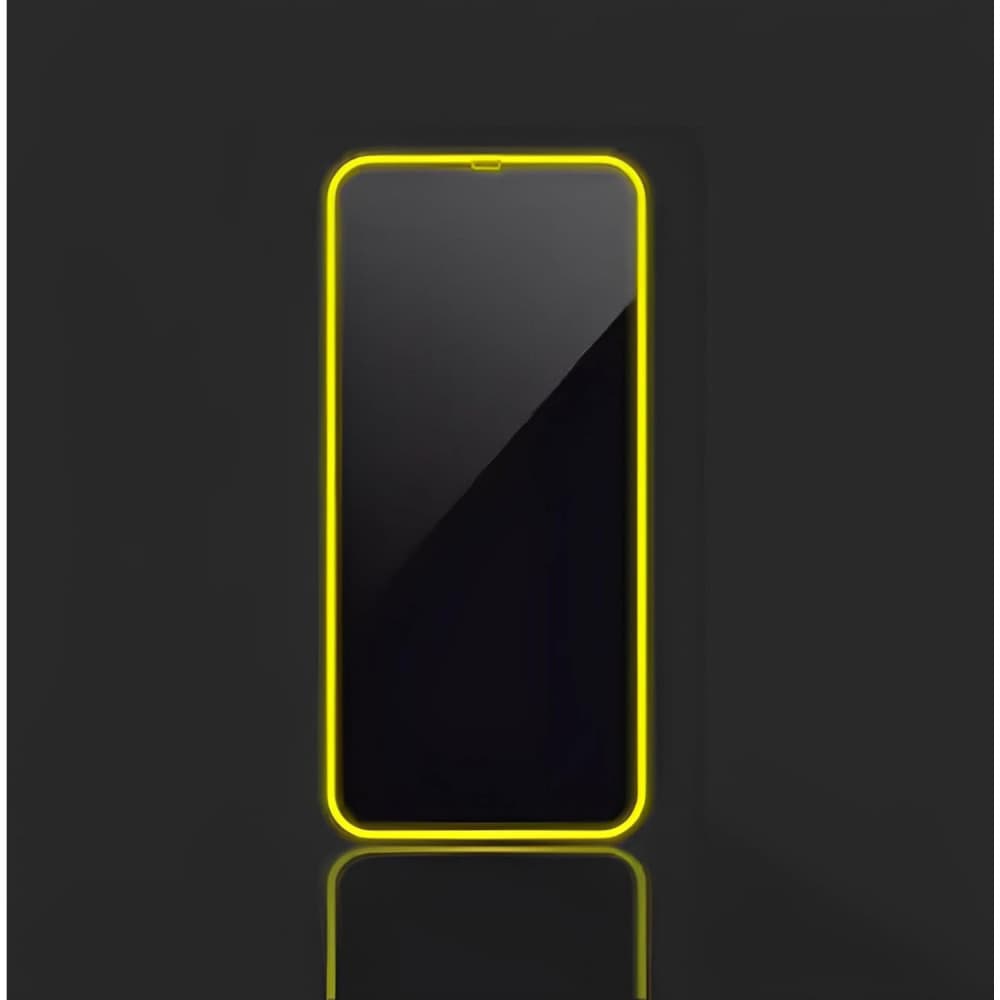 Folie sticla Apple iPhone 15, Luminous HD, margine fluorescenta, galbena — 3