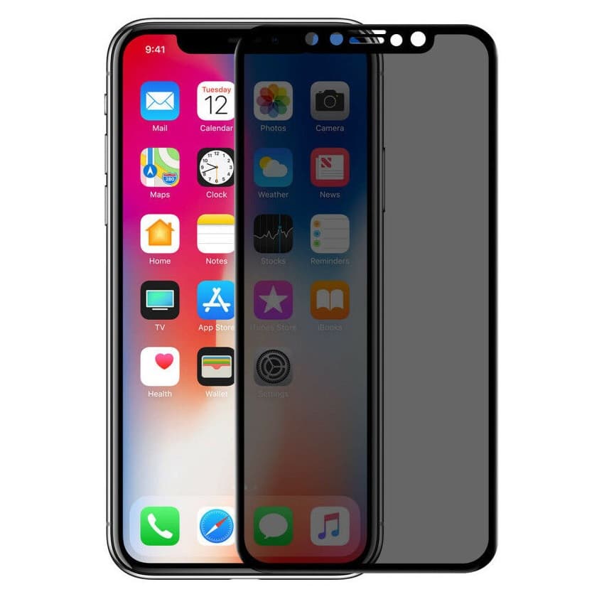 Folie de protectie Apple iPhone 15 Plus, Matte Privacy Ceramic, margini negre — 2