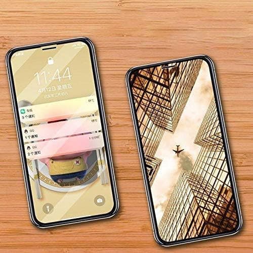Folie de sticla Apple iPhone 15 Plus, Full Glue 8D Mirror Glass, efect oglinda, reflexie verde, margini negre — 3