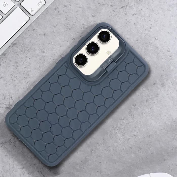 Husa Samsung Galaxy S23+ (S23 Plus), HoneyComb Bracket, functie stand, albastru inchis — 6