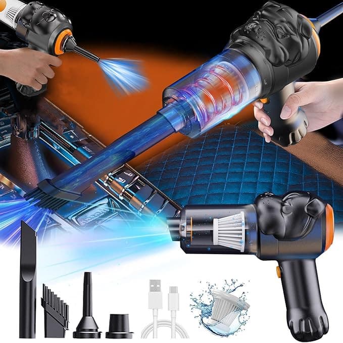 Aspirator portabil fara fir, pentru casa, masina sau animalele de companie, negru — 5