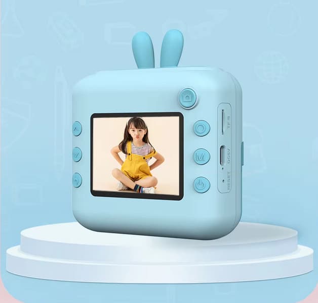Aparat foto, camera video Full HD pentru copii IDK-A23, imprimanta termica incorporata, albastra — 3
