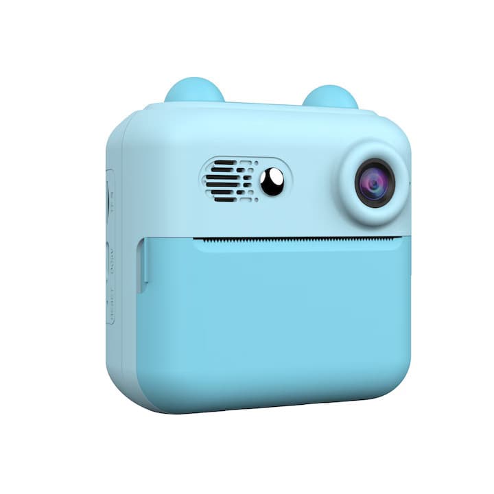 Aparat foto, camera video Full HD pentru copii IDK-A22, imprimanta termica incorporata, albastra — 2