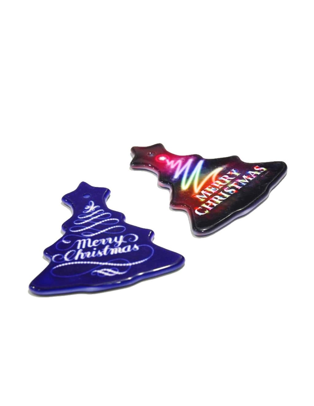 Ornament de Craciun personalizabil pe ambele fete, bradut din ceramica, 9.2 x 7 cm — 3
