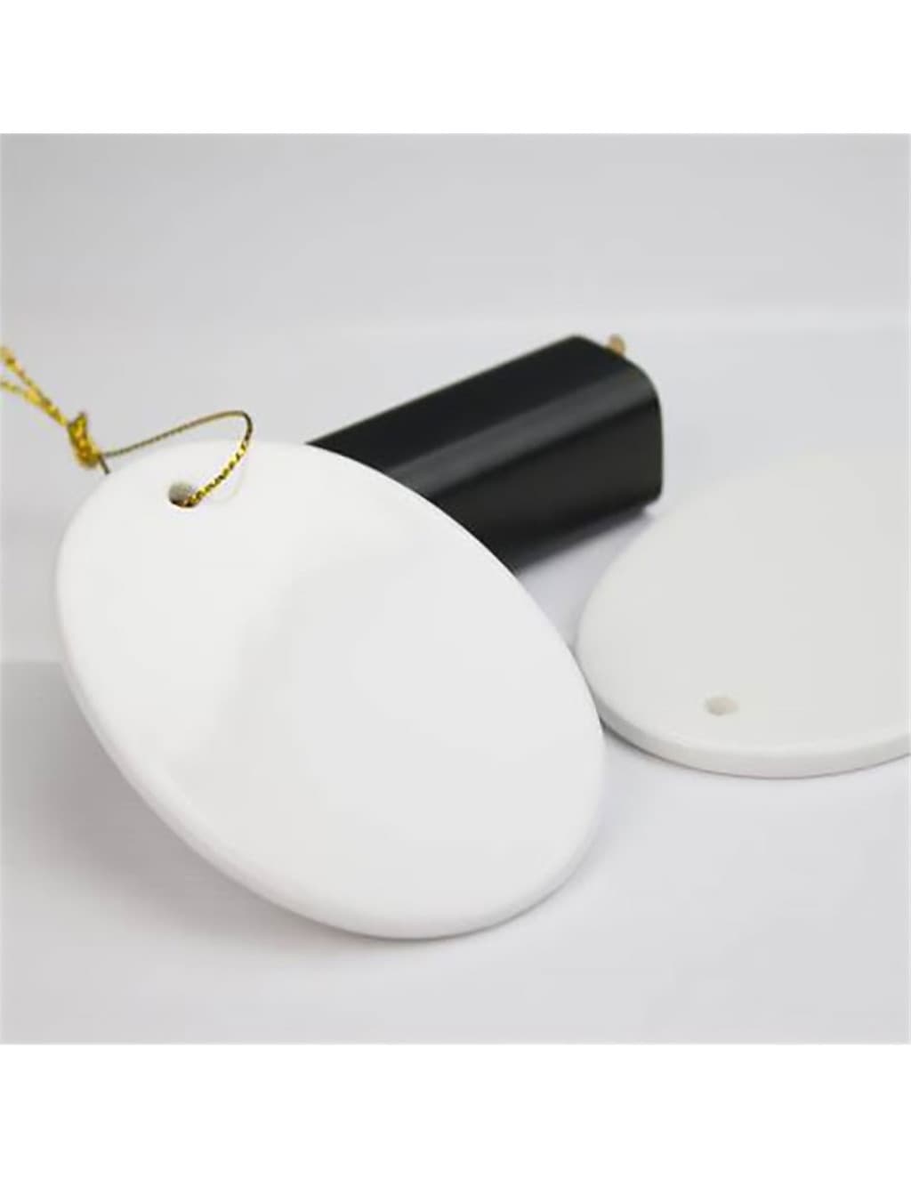 Ornament de Craciun personalizabil pe ambele fete, din ceramica, 8.3 x 6 cm — 3