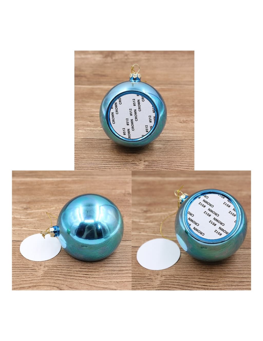 Glob personalizabil rosu pentru brad, Ø 6 cm — 3