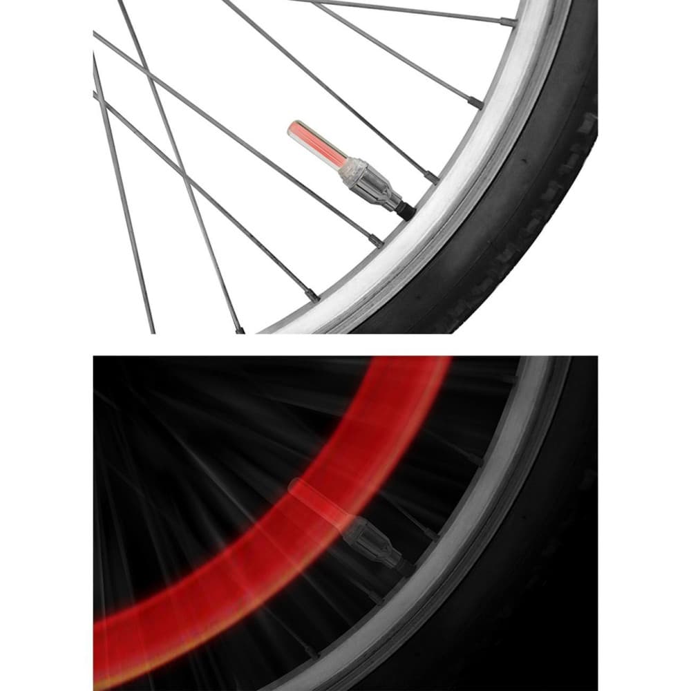 Set 2 buc lumini LED rosii pentru rotile bicicletei — 2