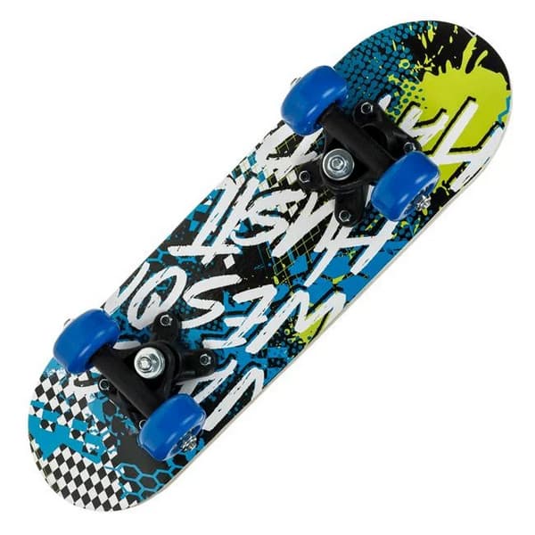 Skateboard copii, 43 x 12.5 cm, alb/albastru — 2