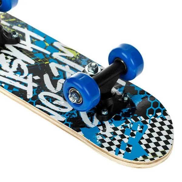 Skateboard copii, 43 x 12.5 cm, alb/albastru — 3