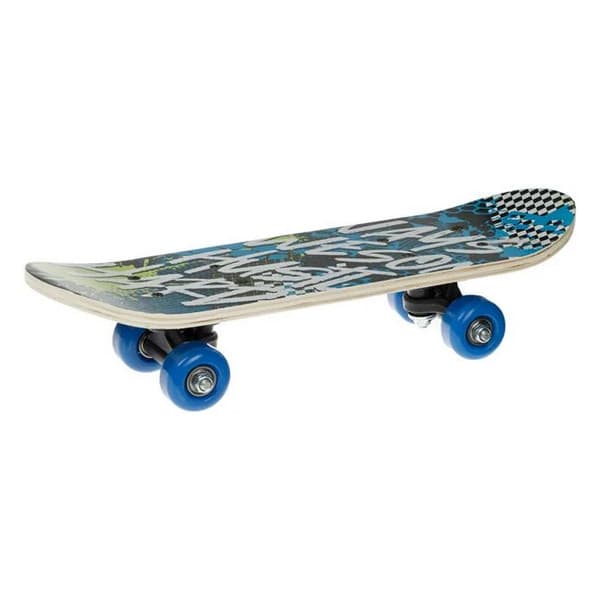 Skateboard copii, 43 x 12.5 cm, alb/albastru — 4