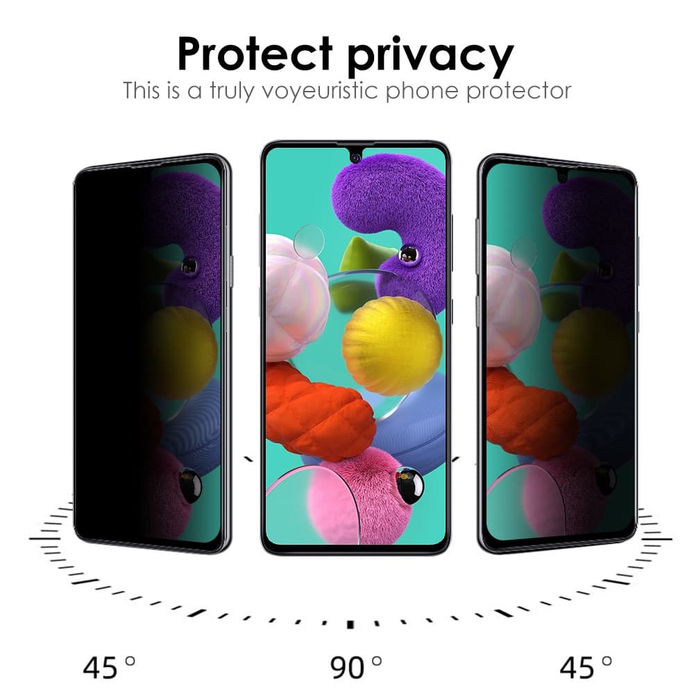 Folie de protectie Samsung Galaxy A31 / A32 4G / A22 4G, Privacy Ceramic, margini negre — 3